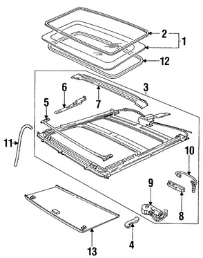 Foto de Sello del Techo Corredizo Original para Lincoln Blackwood 2002 Marca FORD Nmero de Parte YL3Z7852124AHD