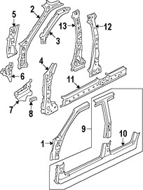 Foto de Pilar B de Carroceria Original para Ford Escape Mercury Mariner Marca FORD Nmero de Parte YL8Z7824383AA