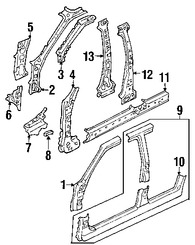 Foto de Pilar A de Carroceria Original para Ford Escape Mercury Mariner Marca FORD Nmero de Parte 8L8Z7802509A