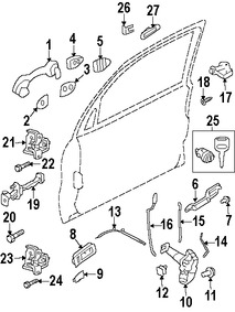 Foto de Cubierta de la manija exterior de la puerta  Original para Ford Escape Mercury Mariner Marca FORD Nmero de Parte AL8Z78218A14BAPTM