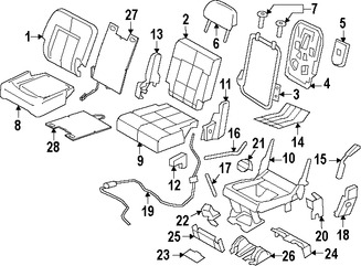 Foto de Panel posterior de Asiento Original para Ford Expedition Lincoln Navigator Marca FORD Nmero de Parte 7L1Z7860509A