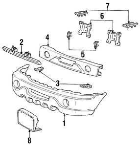 Foto de Soporte de cubierta de parachoques Original para Lincoln Navigator 1998 1999 2000 2001 2002 Lincoln Blackwood 2002 Marca FORD Nmero de Parte F85Z17B749AA