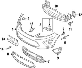 Foto de Barra de impacto de parachoque Original para Ford Fiesta Marca FORD Nmero de Parte D2BZ17757A