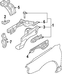 Foto de Conjunto de proteccion del guardafangos Original para Ford Escort Mercury Tracer Marca FORD Nmero de Parte F7CZ16055AA