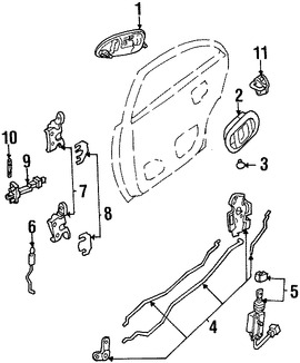 Foto de Manija exterior de puerta Original para Ford Escort Mercury Tracer Marca FORD Nmero de Parte 4S4Z5426604AAPTM