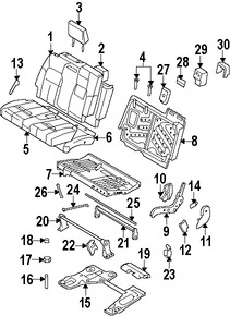 Foto de Cojin de Asiento Original para Ford Explorer Mercury Mountaineer Marca FORD Nmero de Parte 6L2Z7863840AA