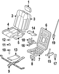 Foto de Cojin de Asiento Original para Ford Explorer Mercury Mountaineer Marca FORD Nmero de Parte 6L2Z7863841CA