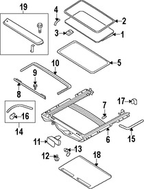 Foto de Cristal del Techo Corredizo Original para Ford Explorer Ford Explorer Sport Trac Mercury Mountaineer Marca FORD Nmero de Parte 6L2Z78500A18A