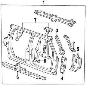 Foto de Refuerzo de Pilar B de Carroceria Original para Ford Explorer Ford Explorer Sport Trac Mercury Mountaineer Marca FORD Nmero de Parte 3L2Z3524301AA