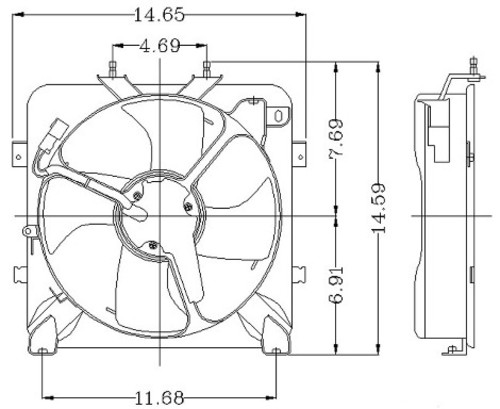 Foto de Montura de ventilador de enfriado de motor para Honda Civic 1992 Marca GLOBAL PARTS Nmero de Parte 2811354