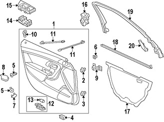 Foto de Cubierta de la manija exterior de la puerta  Original para Saab 9-5 2010 2011 Marca GM Nmero de Parte 20997412