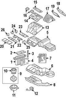 Foto de Sello de la Caja del Ventilador de Climatizacin Original para Saab 9-7x 2005 2006 2007 2008 2009 Marca GM Nmero de Parte 89018652