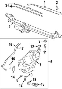 Foto de Depsito del lquido de limpia parabrisa Original para Saab 9-7x 2005 2006 Marca GM Nmero de Parte 15076401