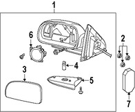 Foto de Cristal de espejo de la puerta Original para Saab 9-7x 2005 2006 2007 2008 2009 Marca GM Nmero de Parte 88980570