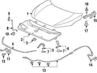 Foto de Aislamiento del capo Original para Honda Civic 2017 Marca HONDA Nmero de Parte 74141TGGA00