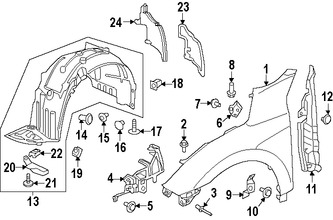 Foto de Protector de Guardafangos Original para Honda Civic 2017 Marca HONDA Nmero de Parte 74151TGGA50