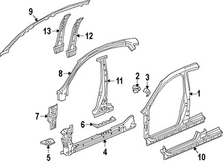 Foto de Pilar B de Carroceria Original para Honda Civic 2016 2017 Marca HONDA Nmero de Parte 64620TBC305ZZ