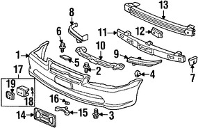 Foto de Absorbedor de impacto de gomaespuma del parachoque Original para Honda Accord 1998 1999 2000 Marca HONDA Nmero de Parte 71170S84A00