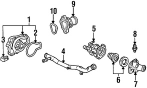 Foto de Brida de Drenaje de Refrigerante de Motor Original para Honda Accord 1998 1999 2000 2001 2002 Marca HONDA Nmero de Parte 19360PAA505