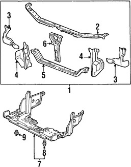 Foto de Guardasalpicaduras del soporte del radiador Original para Acura TL Acura CL Honda Accord Marca HONDA Nmero de Parte 74111S87000