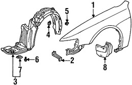 Foto de Guardafango Original para Honda Accord 1998 1999 2000 2001 2002 Marca HONDA Nmero de Parte 60211S84A90ZZ