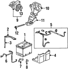 Foto de Soporte de la Bandeja de la batera Original para Honda Accord Acura CL Acura TL Marca HONDA Nmero de Parte 32412S84A00