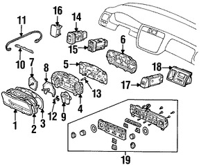 Foto de Interruptor de Luz de Emergencia Original para Honda Accord 1998 1999 2000 Marca HONDA Nmero de Parte 35510S84A01