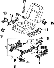 Foto de Cubierta de Riel de Asiento Original para Honda Accord Acura CL Marca HONDA Nmero de Parte 81195SM4J01ZN