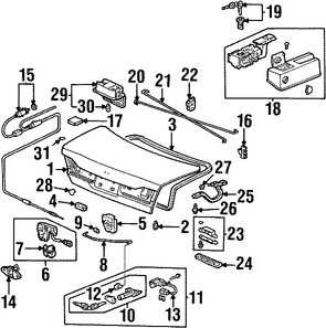 Foto de Motor Accionadro de Cerradura del Baul Original para Honda Accord 2001 2002 Marca HONDA Nmero de Parte 74851S84A11