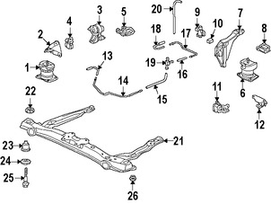 Foto de Montura del motor Original para Honda Accord 1998 1999 2000 2001 2002 Acura TL 1999 Marca HONDA Nmero de Parte 50820S87A81