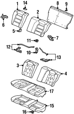 Foto de Panel posterior de Asiento Original para Honda Accord 1998 1999 2000 2001 2002 Marca HONDA Nmero de Parte 82320S82A01ZA