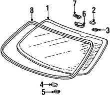 Foto de Cristal Trasero Original para Honda Accord 1998 1999 2000 2001 2002 Marca HONDA Nmero de Parte 73211S82A00