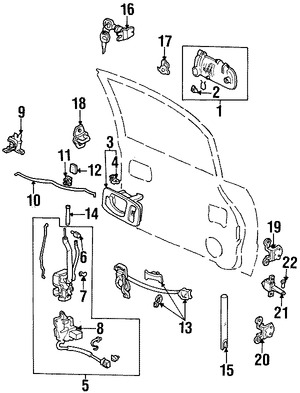 Foto de Clip del Botn de Puerta Original para Acura Honda Marca HONDA Nmero de Parte 72113SR4004