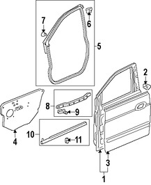 Foto de Carcasa de puerta Original para Honda Odyssey 2008 2009 2010 Marca HONDA Nmero de Parte 67010SHJA70ZZ