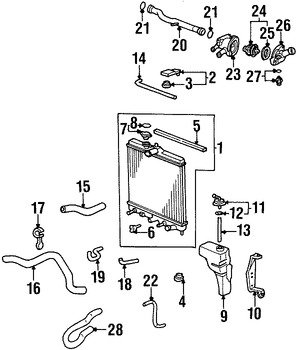 Foto de Sello de Carcasa del Termostato del Refrigerante Original para Acura Honda Marca HONDA Nmero de Parte 19305PT0000