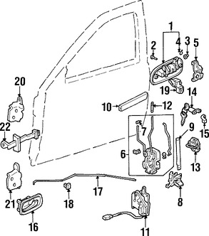 Foto de Clip del Botn de Puerta Original para Acura Honda Marca HONDA Nmero de Parte 72175SH3003