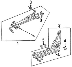 Foto de Cubierta de Riel de Asiento Original para Acura CL Acura Legend Honda Accord Honda Civic Honda Prelude Honda Odyssey Marca HONDA Nmero de Parte 77517SA5014