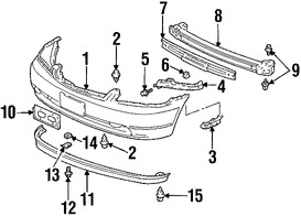 Foto de Perno de la barra de impacto del parachoque Original para Honda Civic Honda Odyssey Acura RSX Marca HONDA Nmero de Parte 934070802008