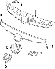 Foto de Rejilla / Parrilla / Mascarilla Original para Honda Civic 2007 2008 Marca HONDA Nmero de Parte 71121SNXA00ZA