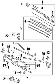 Foto de Buje de Varillaje de Limpia Parabrisas Original para Honda Acura Marca HONDA Nmero de Parte 76516SJK003