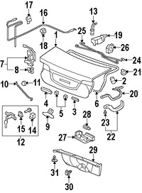 Foto de Motor Accionadro de Cerradura del Baul Original para Honda Civic 2006 2007 2008 2009 2010 2011 Marca HONDA Nmero de Parte 74851SNAA22