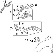 Foto de Refuerzo del protector del Guardafangos Original para Honda CR-V Marca HONDA Nmero de Parte 60759SWAA01