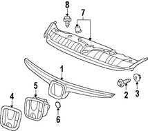 Foto de Rejilla / Parrilla / Mascarilla Original para Honda Civic 2006 2007 2008 Marca HONDA Nmero de Parte 71122SNAA00