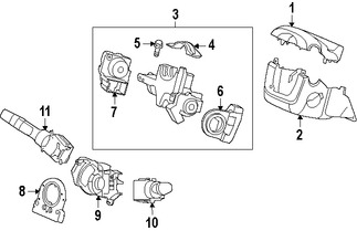 Foto de Carcasa del interruptor de la columna de direccion Original para Honda Acura Marca HONDA Nmero de Parte 35251T5AB01