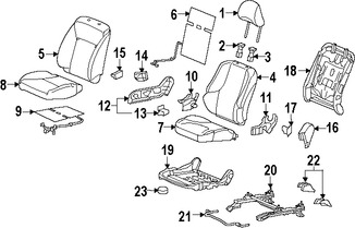 Foto de Almohadilla Calentadora de Asiento Original para Honda Fit 2015 2016 2017 Marca HONDA Nmero de Parte 81124T5RA01