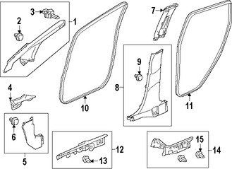 Foto de Panel interior Pilar A Original para Honda Fit 2015 Marca HONDA Nmero de Parte 84151T5RA11ZA