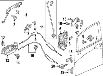 Foto de Cable de Cerrojo de Puerta Original para Honda Fit 2017 2015 2016 Marca HONDA Nmero de Parte 72131T5RA01