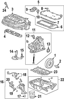 Foto de Empacadura del Mltiple de Admisin Original para Acura RL Acura  Acura RDX Honda Odyssey Honda Accord Marca HONDA Nmero de Parte 17146R70A01