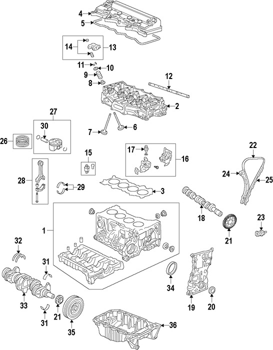 Foto de Vlvula de Escape del Motor Original para Honda Insight Honda Civic Acura ILX Marca HONDA Nmero de Parte 14721RMX000