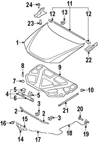 Foto de Aislamiento del capo Original para Hyundai Sonata 2006 2007 2008 2009 2010 Marca HYUNDAI Nmero de Parte 811253K000